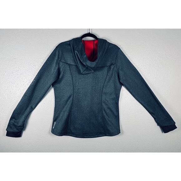 Mondetta Activewear Jacket with Hood Size Large Hobo Sleeve Full Zip Gray Yoga - Picture 2 of 10